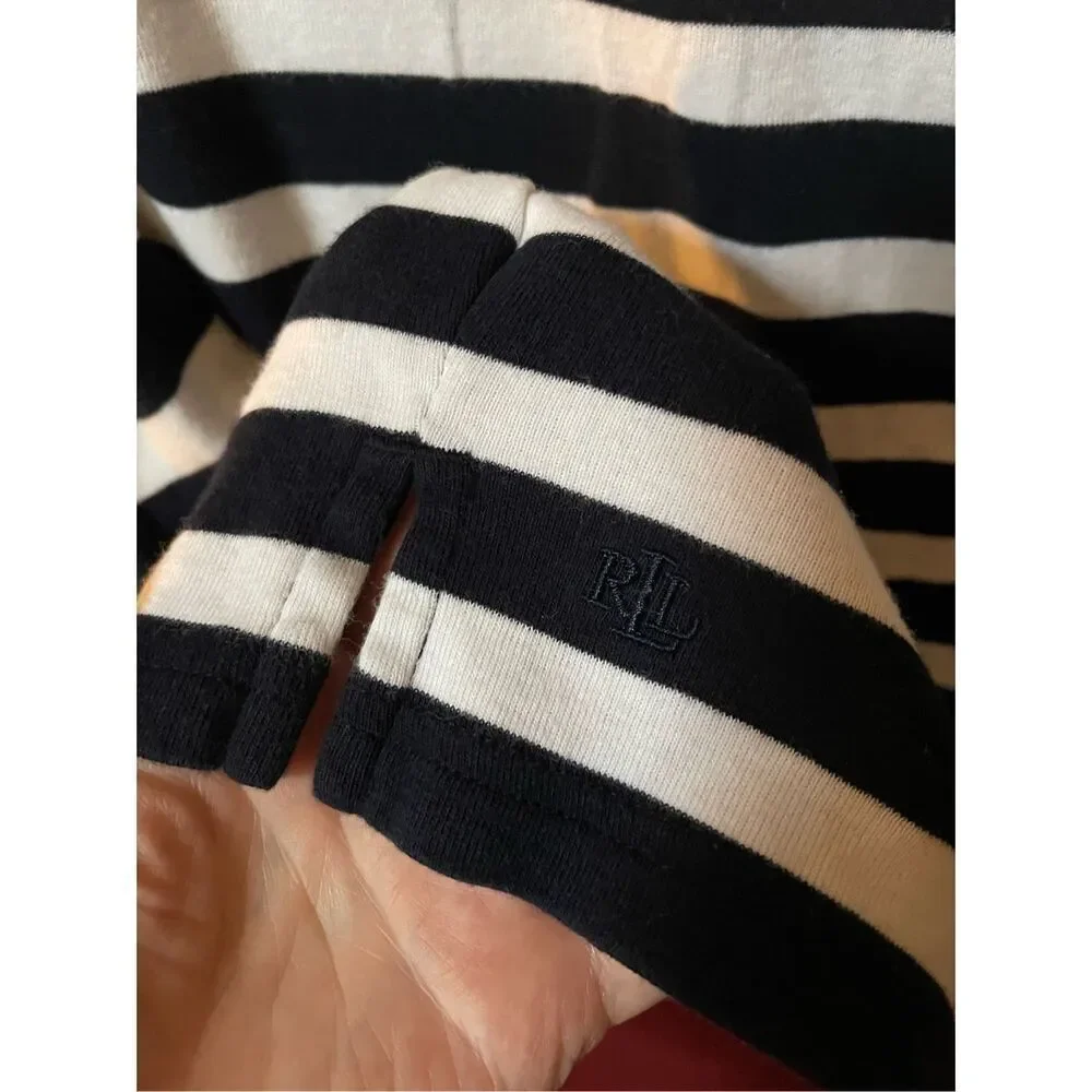 Lauren Ralph Lauren size XL nautical boat cut necklace cotton top. - Picture 3 of 7